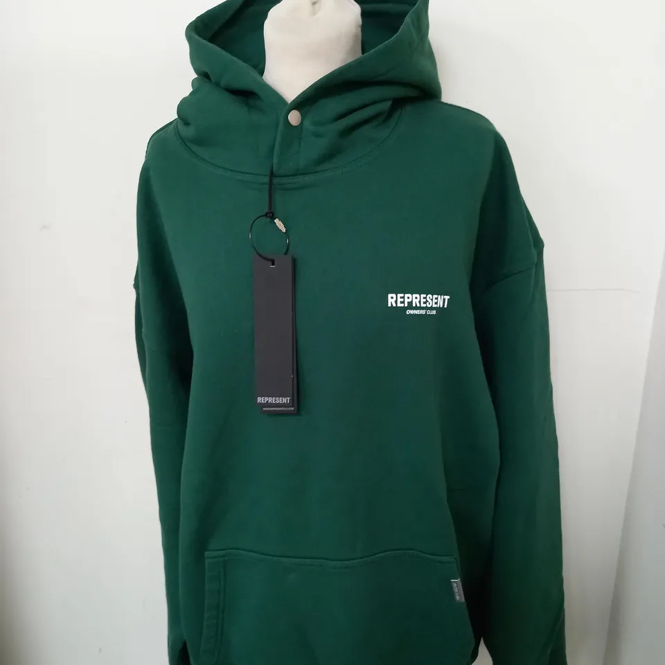 REPRESENT OWNERS CLUB HOODIE IN GREEN SIZE L