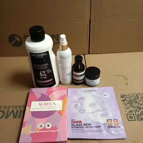 APPROXIMATEY 20 ASSORTED HEALTH AND BEAUTY PRODUCTS TO INCLUDE - L'OREAL FACE MASK - GOLDWELL DEVELOPER CREAM AND AESOP FACIAL TONER