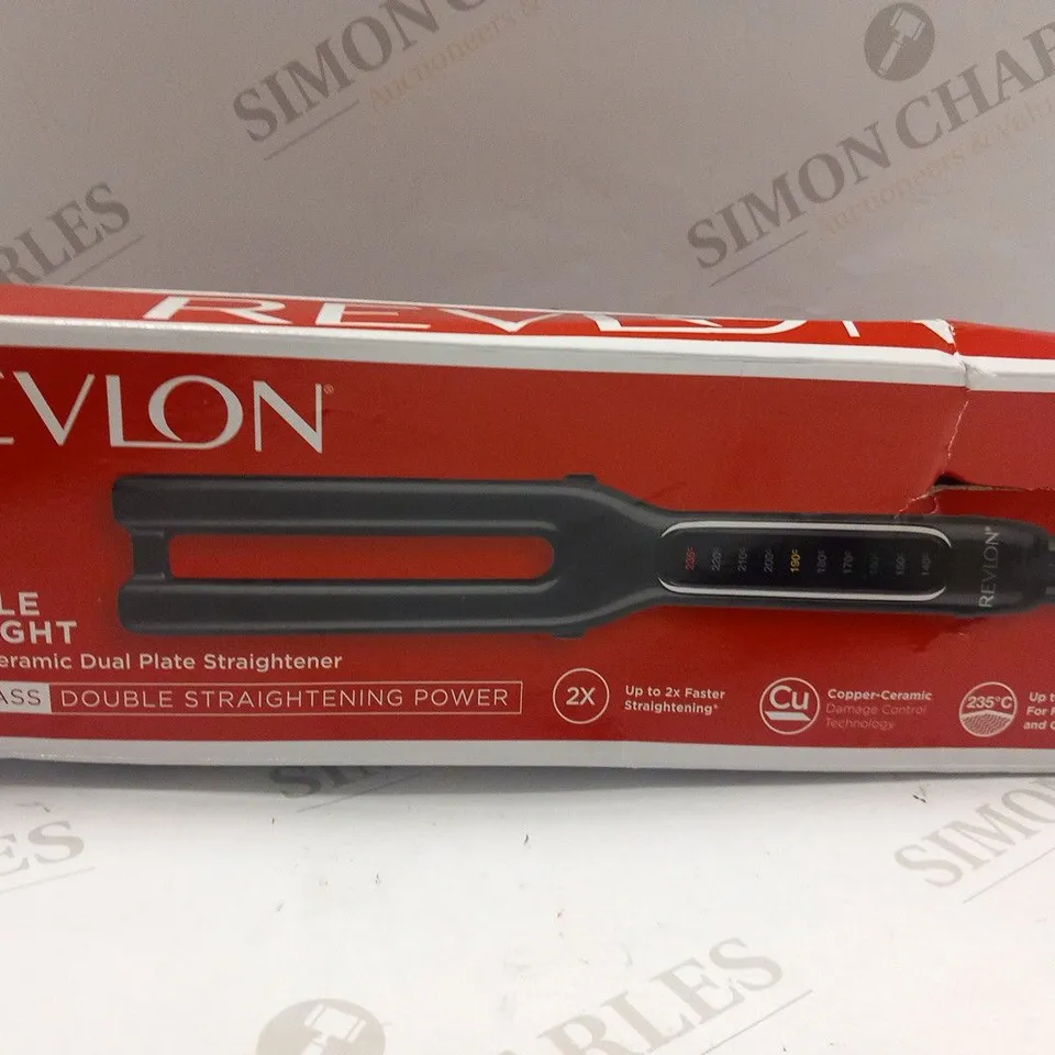BOXED REVLON DOUBLE STRAIGHT COPPER CERAMIC DUAL PLATE STRAIGHTENER