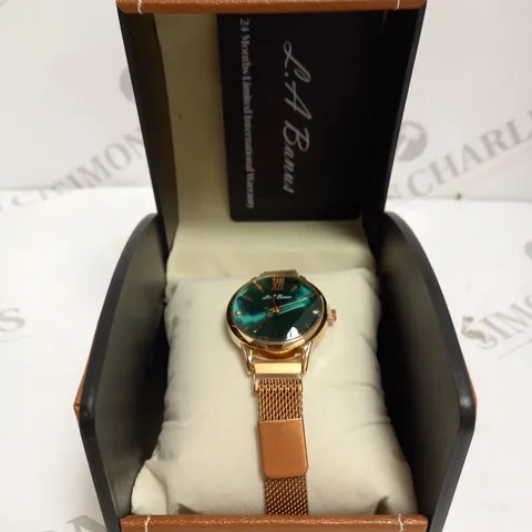 LA BANUS GREEN DIAL WOMENS WRIST WATCH	
