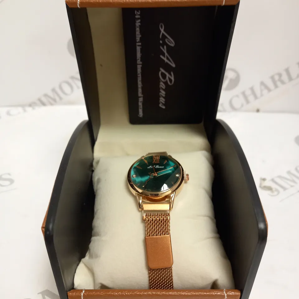 LA BANUS GREEN DIAL WOMENS WRIST WATCH	