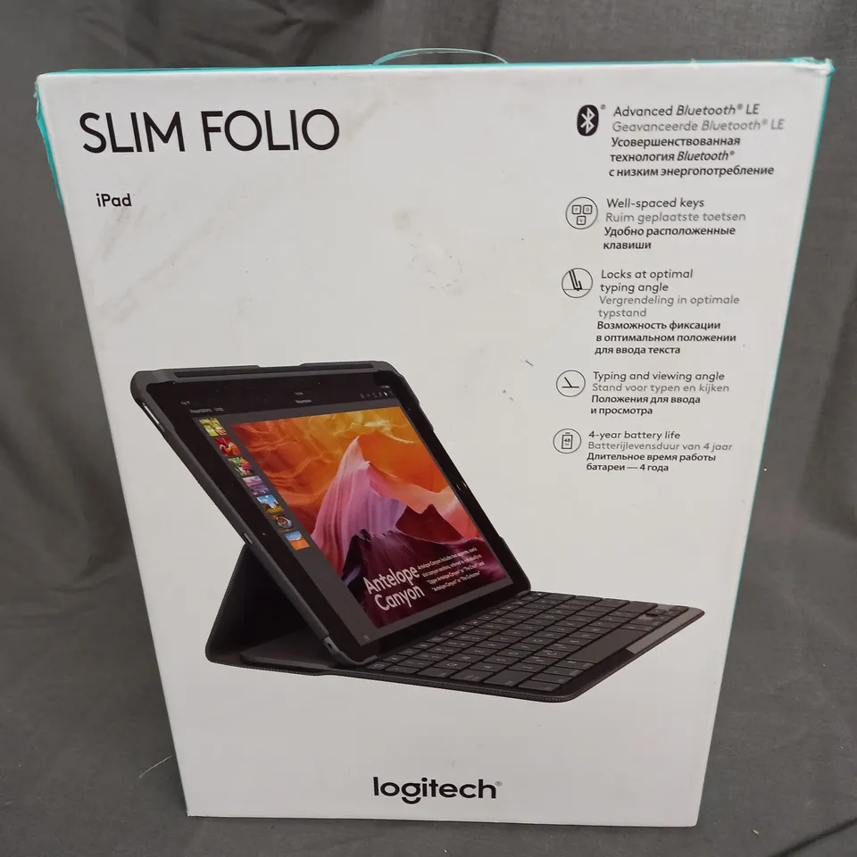 BOXED LOGITECH SLIM FOLIO IPAD CASE