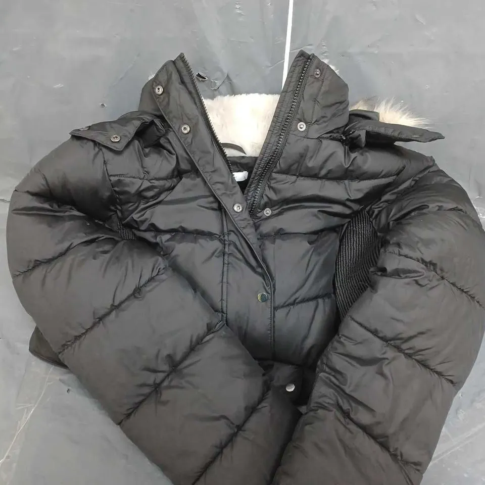 EVERYDAY WAIST DETAIL PADDED COAT black size 16