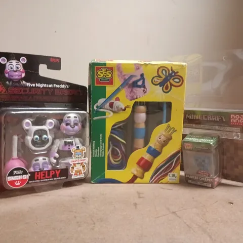 BOX OF APPROXIMATELY 25 ASSORTED TOYS AND GAMES TO INCLUDE FRENCH KNITTING, FIVE NIGHTS AT FREDDY'S, ETC