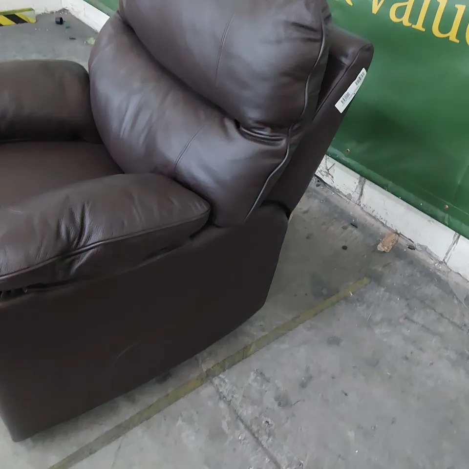 QUALITY BRITISH DESIGNER G PLAN HENLEY EASY CHAIR CAPRI CHOCOLATE LEATHER 