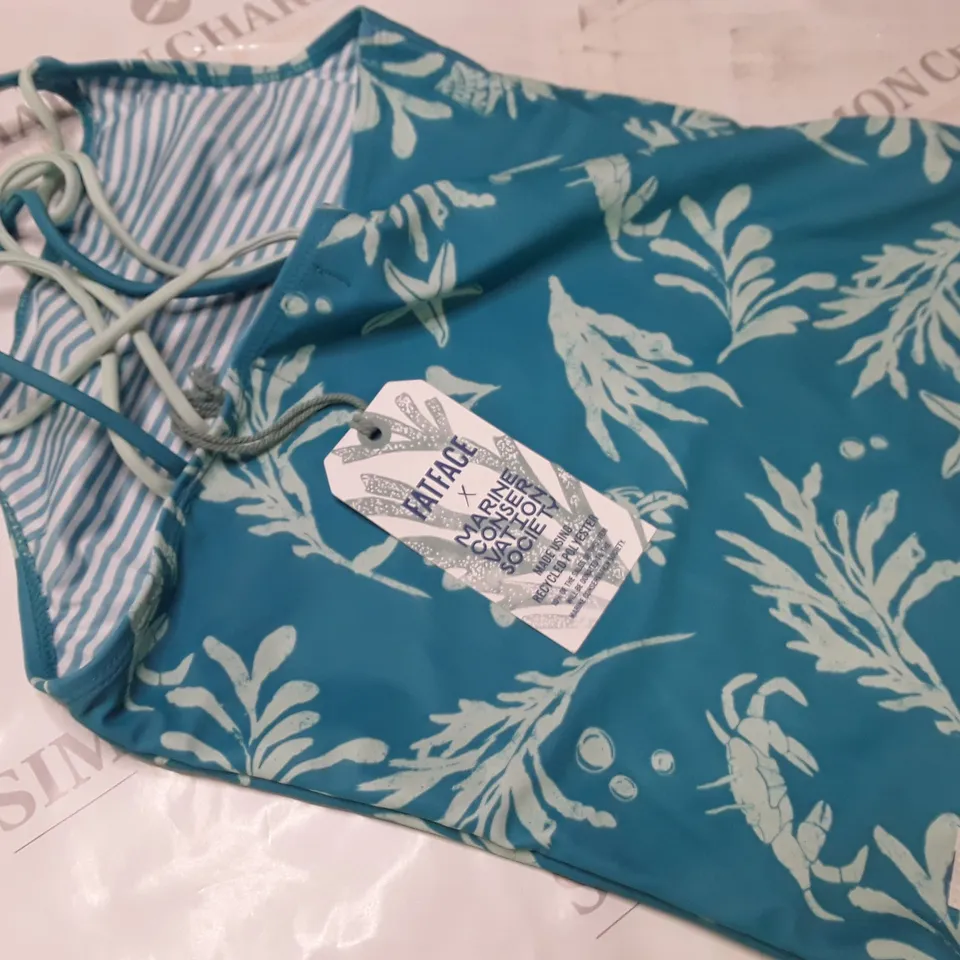 FAT FACE ROCK POOL TANKINI IN AQUA BLUE - UK 11/12
