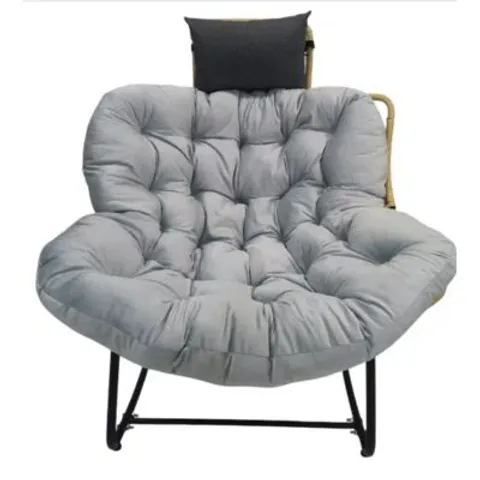 BOXED HOMEMIYN DOUBLE STEEL TUBE ROCKING CHAIR - GREY (1 BOX)