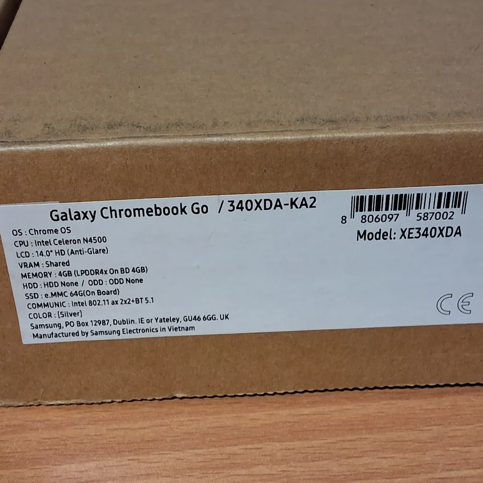 SAMSUNG GALAXY CHROMEBOOK GO INTEL CELERON LAPTOP IN SILVER - XE340XDA