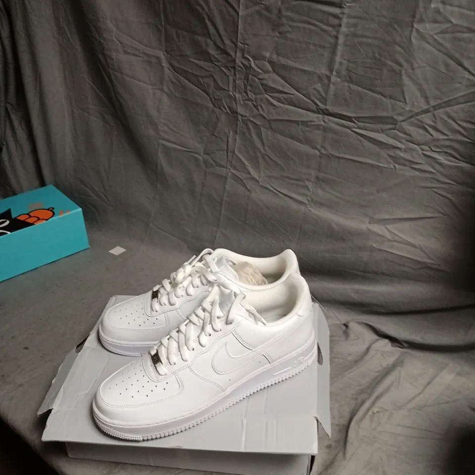 NIKE AIR FORCE 1 ’07 WHITE/WHITE SNEAKERS – UK SIZE 11 (US 12)