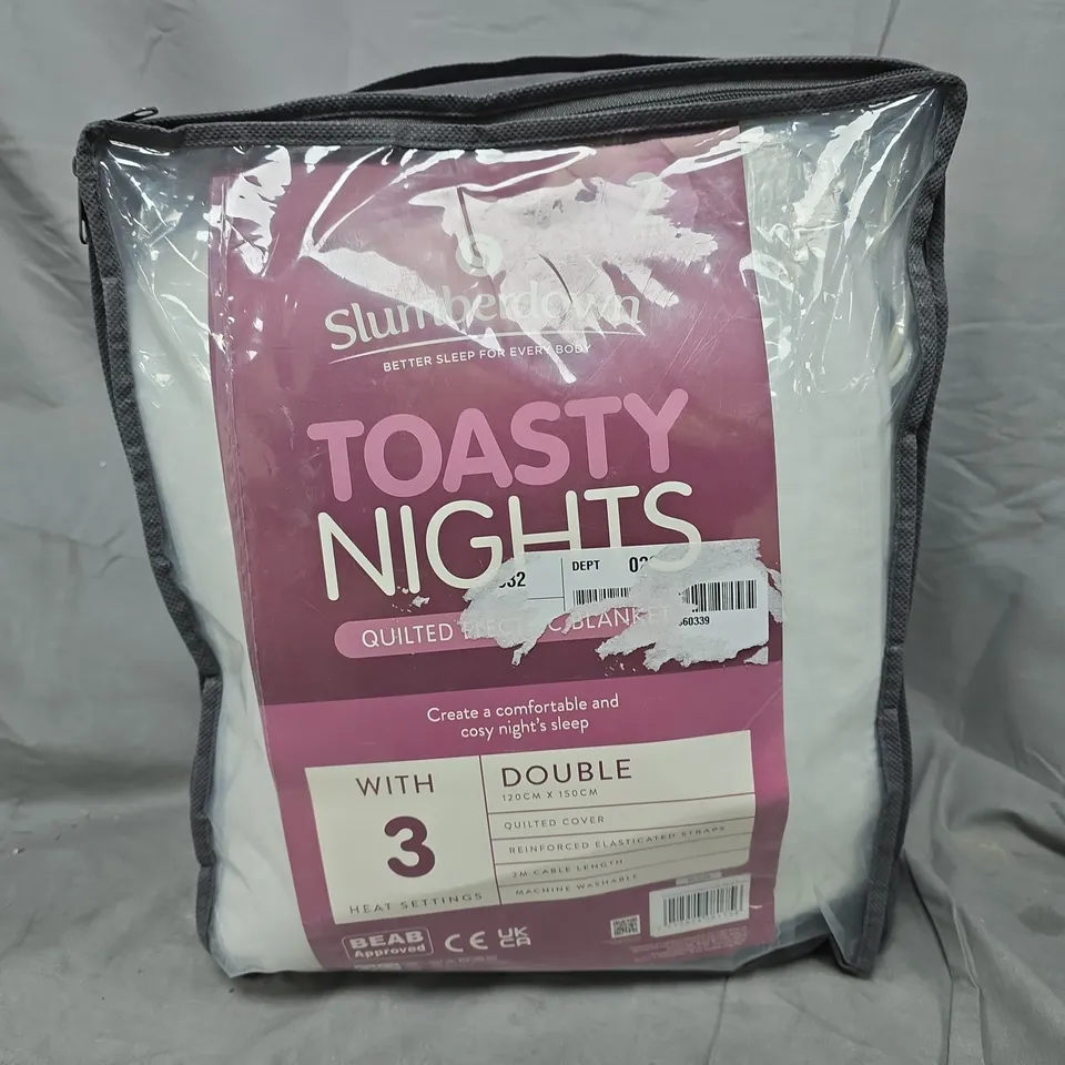 SLUMBERDOWN TOASTY NIGHTS QUILTED ELECTRIC BLANKET - DOUBLE 