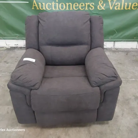 DESIGNER MANUAL RECLINING EASY CHAIR CHARCOAL FABRIC