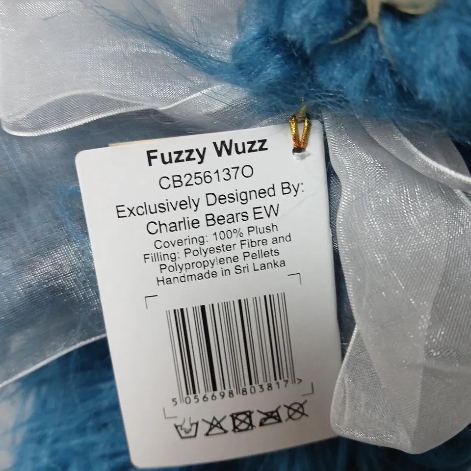 Charlie Bears Fuzzy Wuzz Plush Bear – Blue, Exclusively Designed by EW