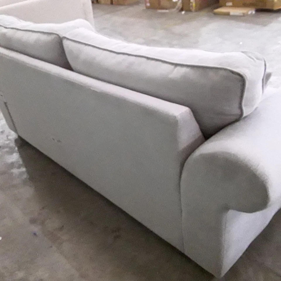 QUALITY DESIGNER 3 SEATER SOFA - LIGHT GREY FABRIC