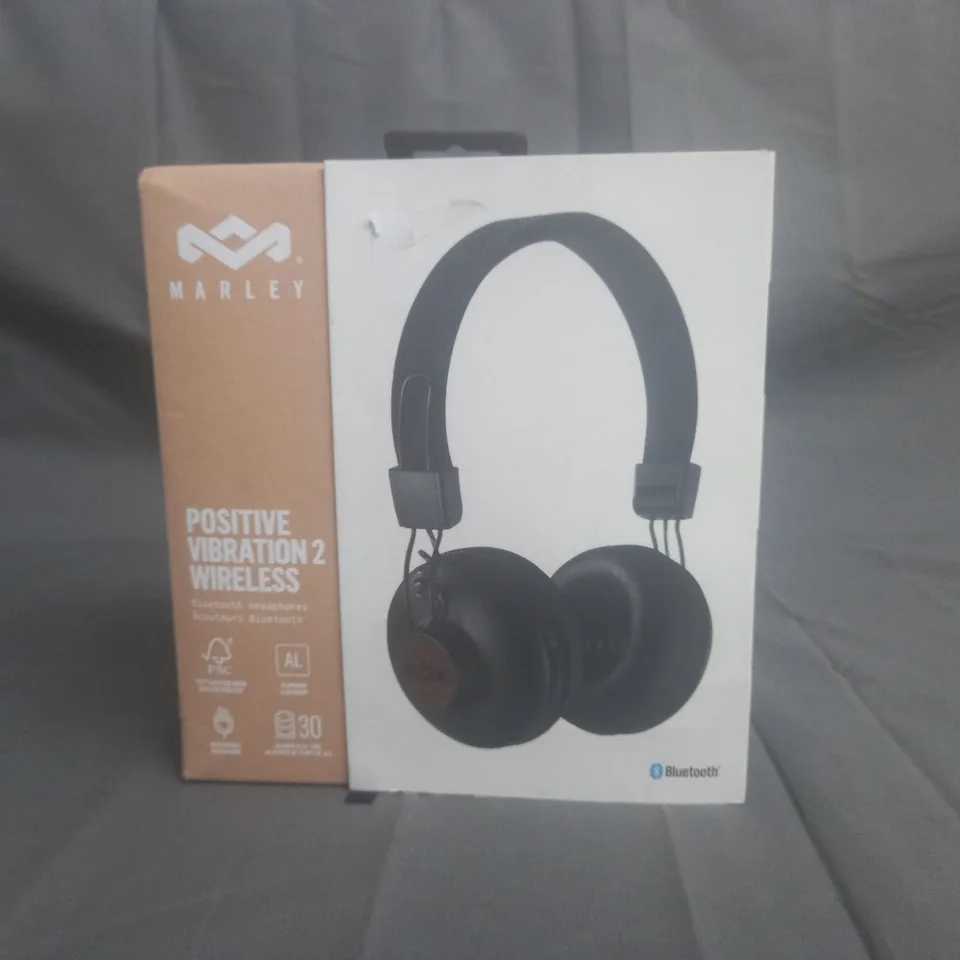BOXED HOUSE OF MARLEY POSITIVE VIBRATION 2 WIRELESS BLUETOOTH HEADPHONES