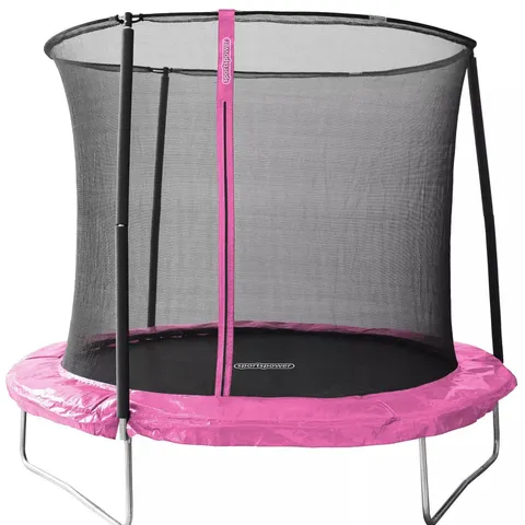BOXED SPORTSPOWER 8FT TRAMPOLINE PINK - COLLECTION ONLY