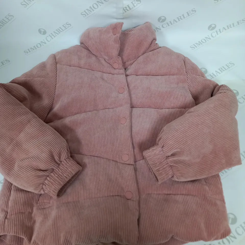 GIRLS ZARA PINK CORD COAT SIZE 11-12 YEARS
