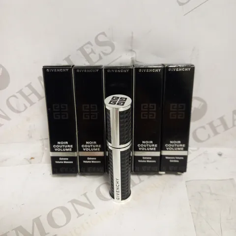 LOT OF 5 X 4G GIVENCHY NOIR COUTURE VOLUME MASCARA - N°1 BLACK TAFFETA