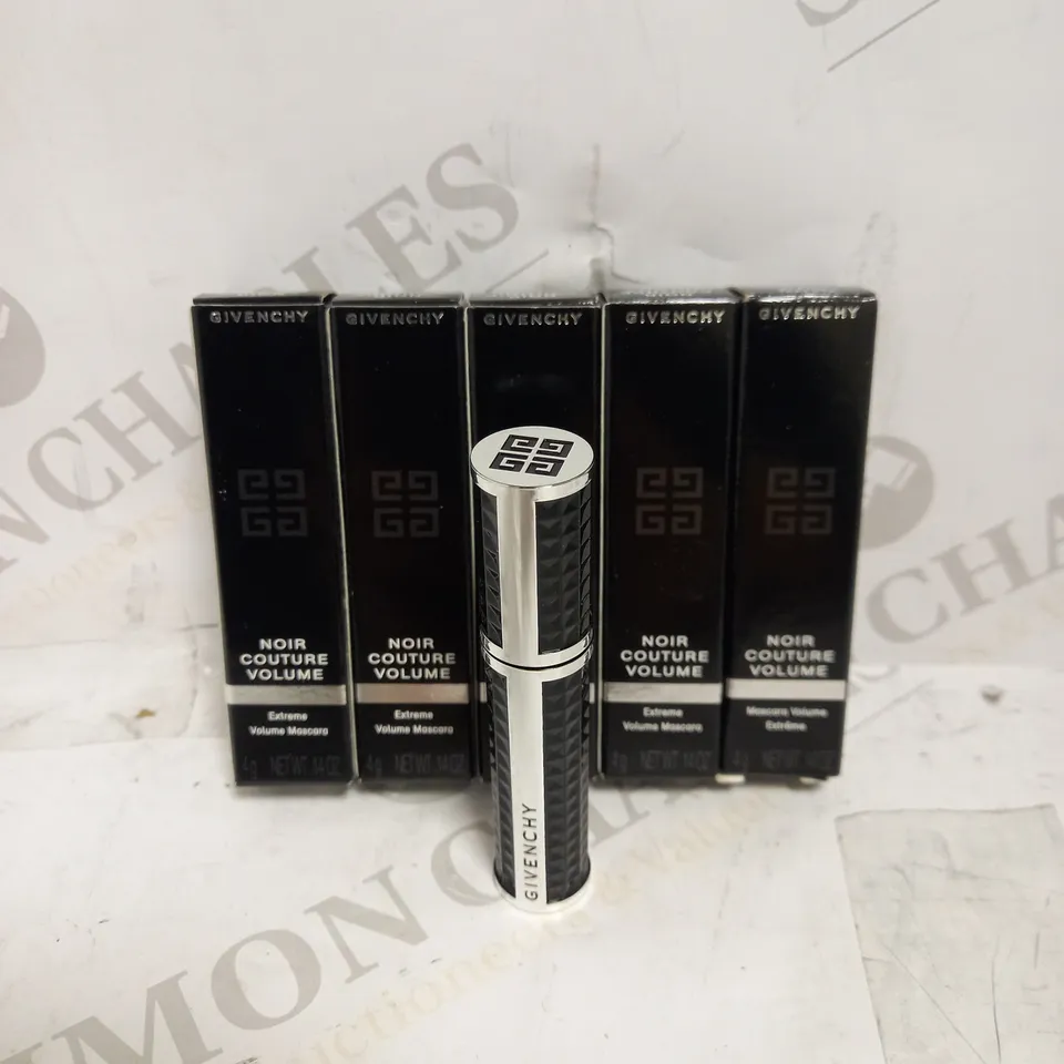 LOT OF 5 X 4G GIVENCHY NOIR COUTURE VOLUME MASCARA - N°1 BLACK TAFFETA