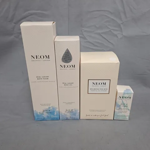 NEOM ORGANICS LONDON REAL LUXURY BATH FOAM & BODY OIL SET WITH MINI DIFFUSER