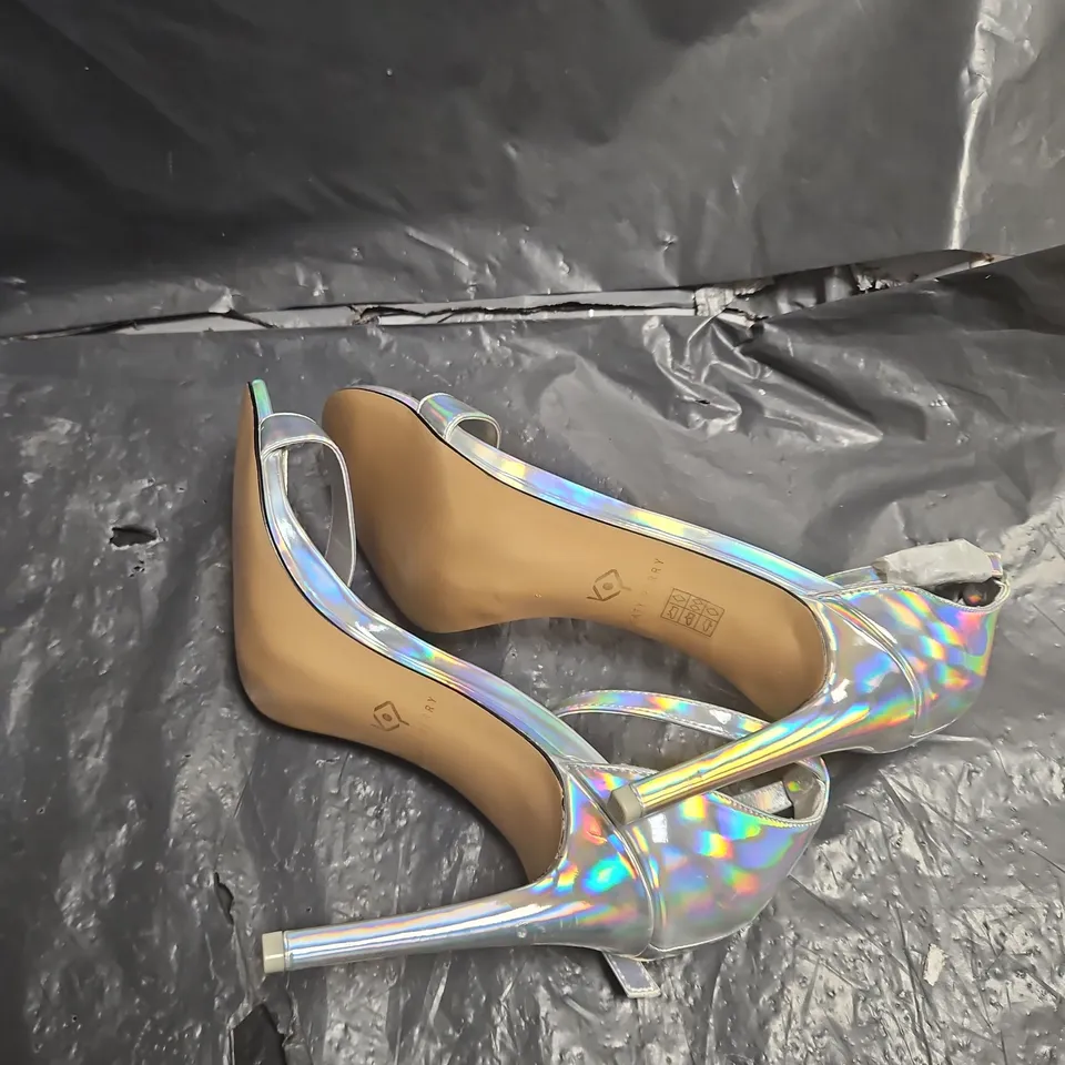 KATY PERRY IRIDESCENT STRAPPY SANDALS – WOMEN'S HEELED SANDALS EU 40 UK SIZE 6.5