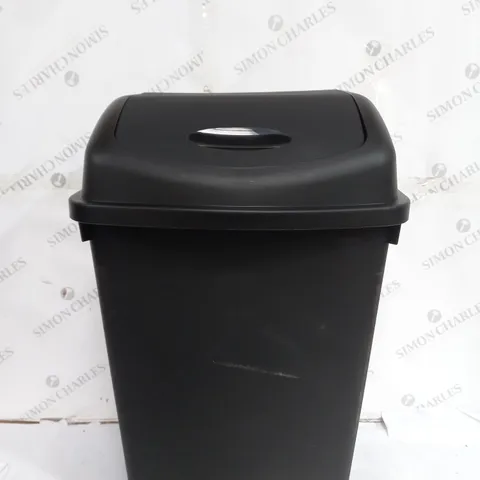 UNBRANDED BLACK PLASTIC BIN - 34CM X 34CM X 60CM