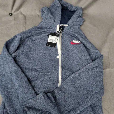 NIKE MEN'S ZIP HOODIE – BLUE HEATHER, UK XS (US XS)