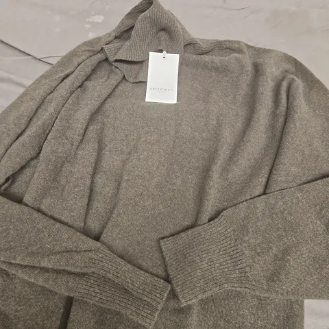 CELTIC & CO GEELONG SLOUCH ROLL NECK SWEATER – OLIVE, LARGE