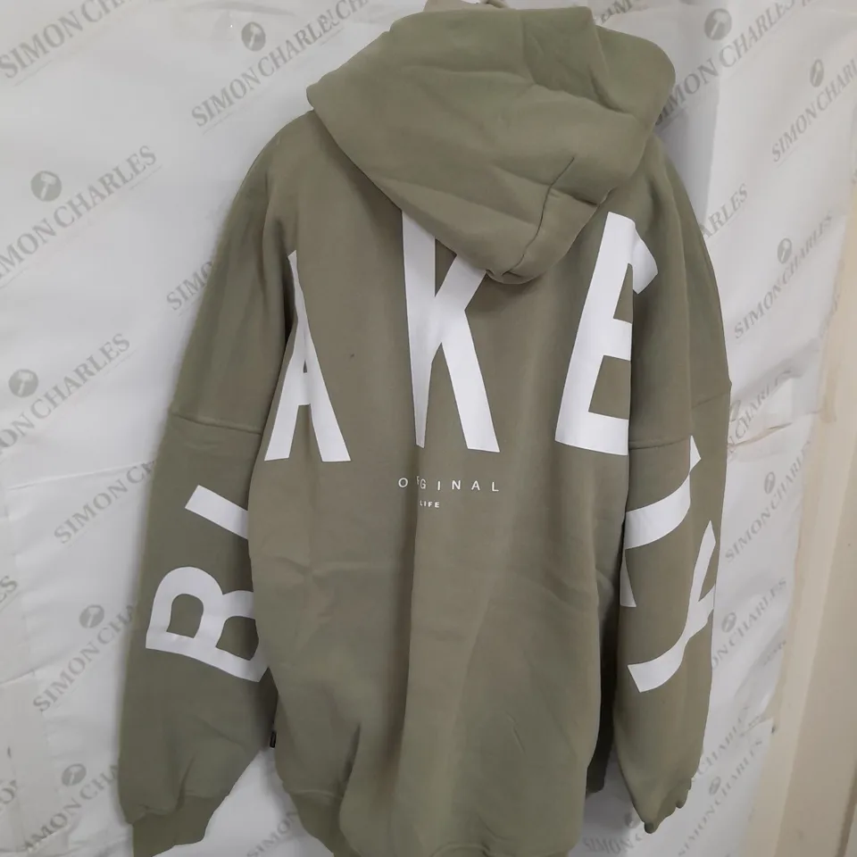 BLAKELY PRINTED FLEECE LINED HOODIE IN SAGE GREEN SIZE XL