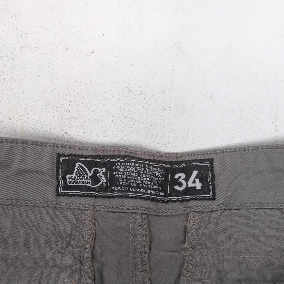 PEACEFUL HOOLIGAN BUNKER SHORTS - GRIFF GREY, UK 34