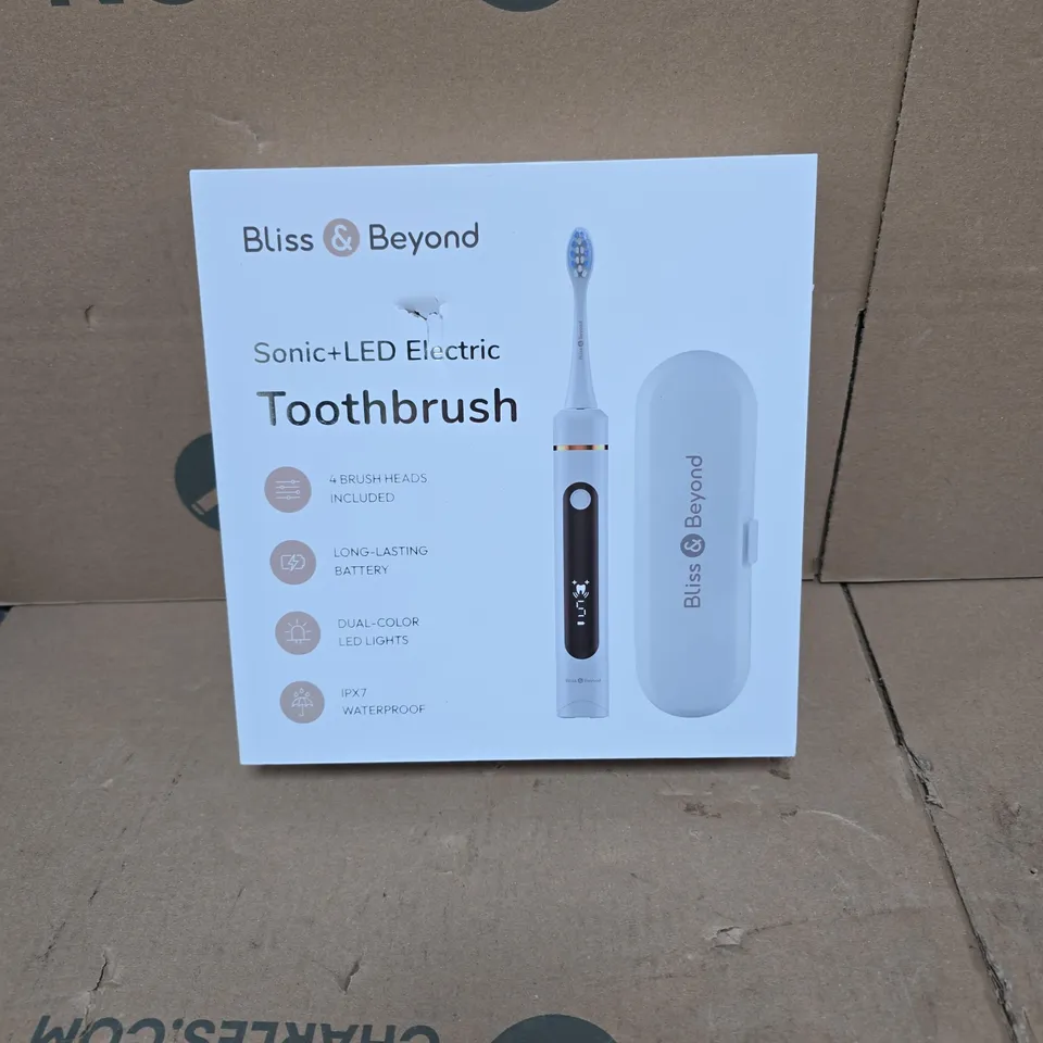 BLISS AND BEYOND SONIC+LED ELECTRIC TOOTHBRUSH BOXED