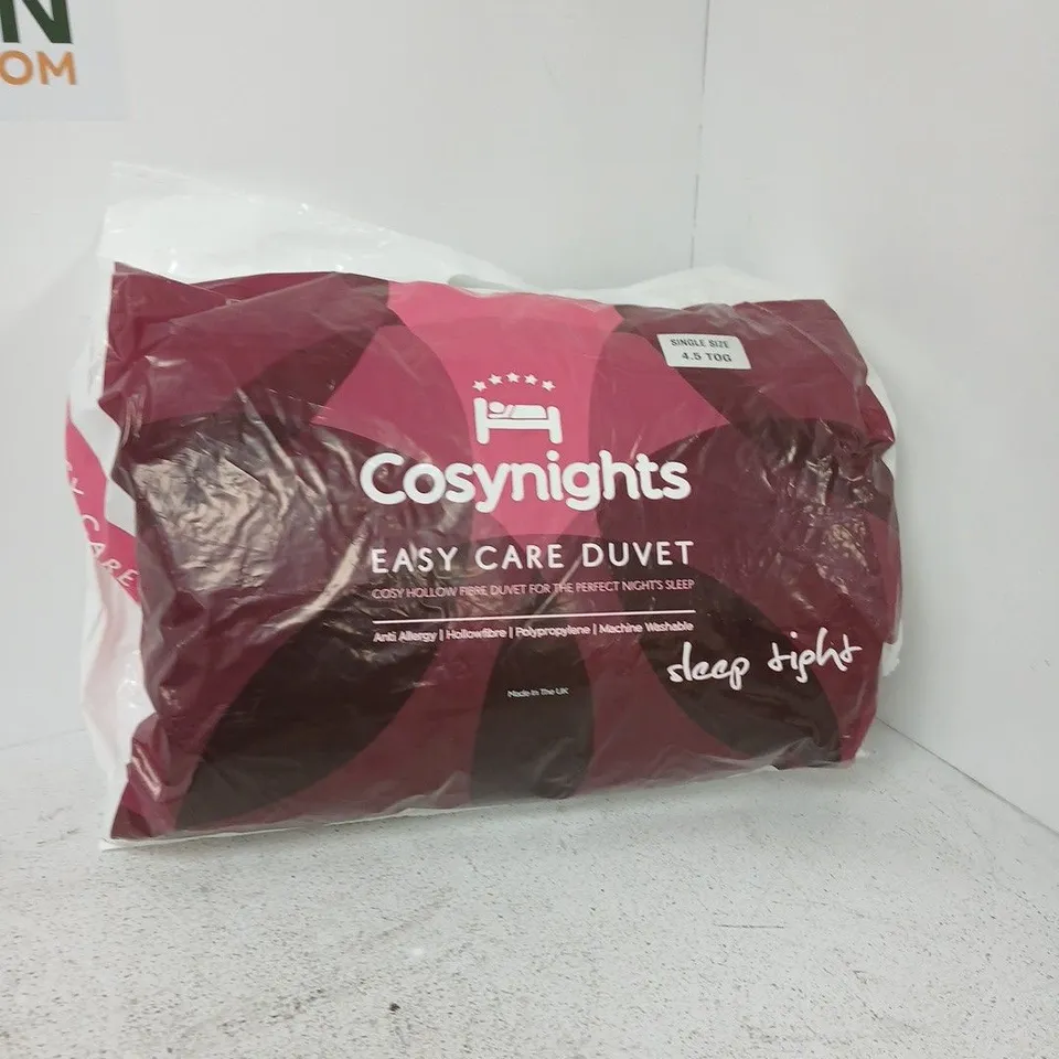 COSYNIGHTS EASY CARE DUVET – SINGLE, 4.5 TOG