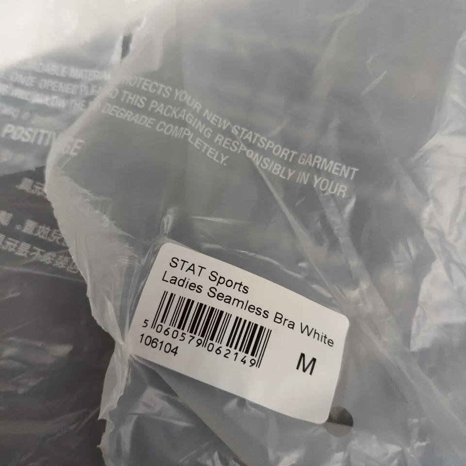 STAT SPORTS LADIES SEAMLESS BRA WHITE – SIZE M