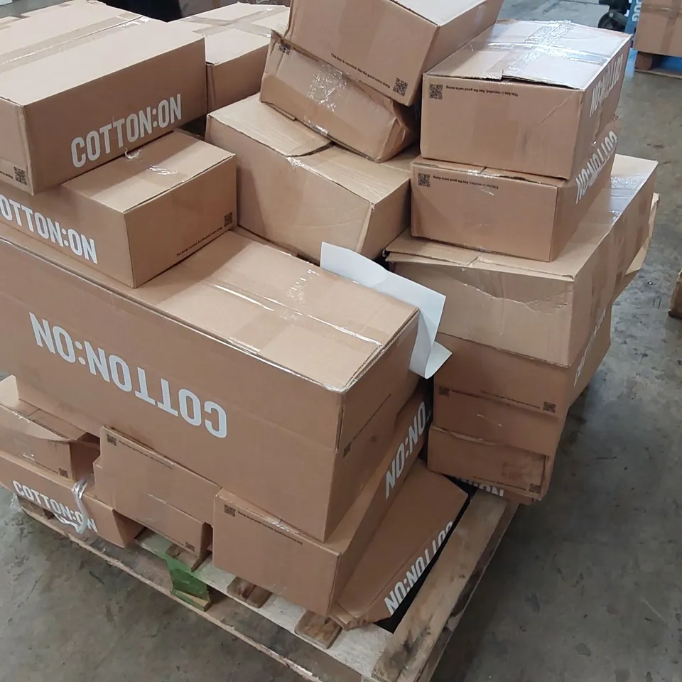 PALLET OF ASSORTED CONSUMER AND HOUSEHOLD PRODUCTS TO INCLUDE; DENIM JEAN SHORTS, TRAVEL PILLOW, PHONE CASES, WOMEN'S CROP COAT, DOG HARNESSES, CHRISTMAS CARDS ECT.