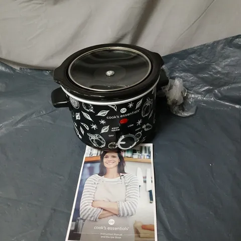 COOKS ESSENTIALS COMPACT SLOW COOKER BOXED