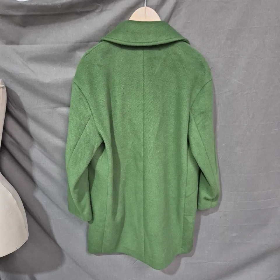 M&S Green Wool-Blend Coat, Ladies Size 12