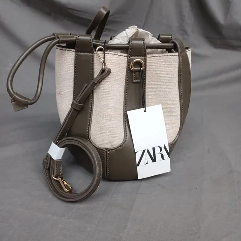 ZARA POUCH BAG IN CREAM & KHAKI 