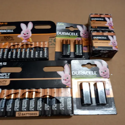 LOT OF 6 ASSORTED PACKS OF DURACELL BATTERIES