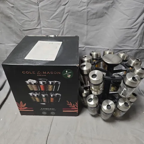 COLE & MASON CAMBRIDGE 20-JAR HERB & SPICE CAROUSEL - 1 MISSING JAR - COLLECTION ONLY