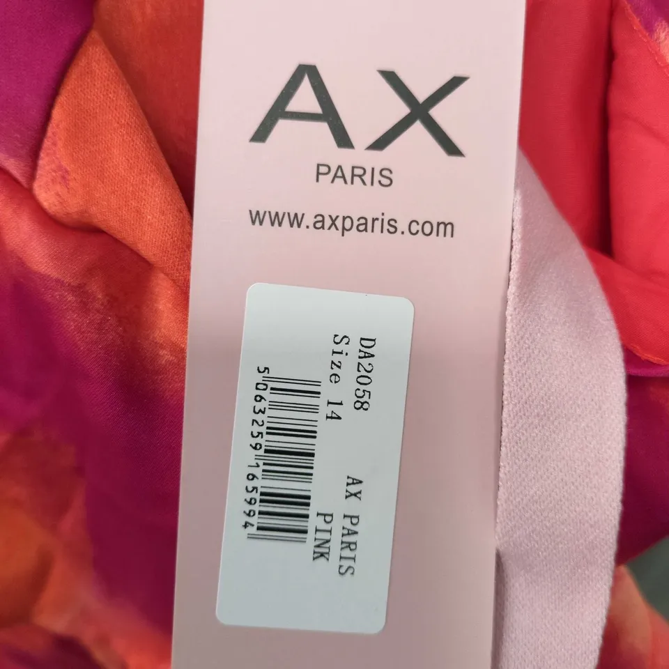 AX PARIS PINK & ORANGE TIE-DYE DRESS, WOMEN'S SIZE 14