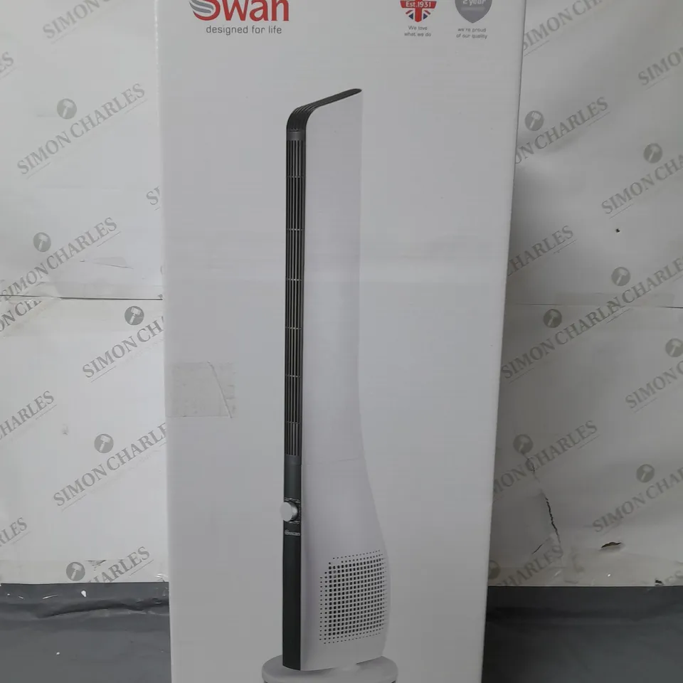 BOXED SWAN TOWER FAN WHITE