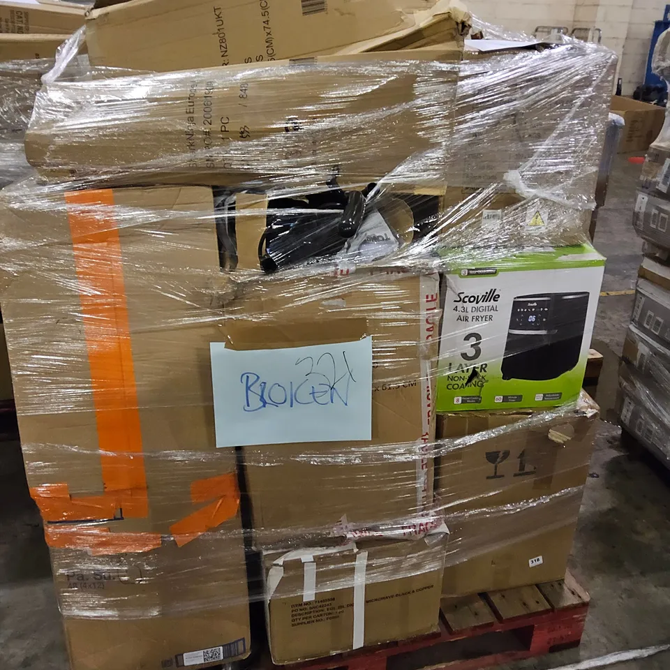 PALLET OF ASSORTED ELECTRICAL ITEMS, INCLUDING, AIR FRYERS, VACUUM CLEANERS