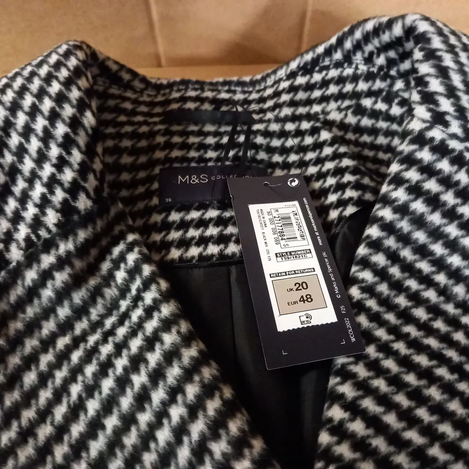 M&S COLLECTION DOGSTOOTH JACKET - UK 20