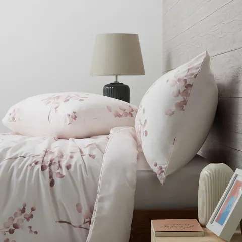 OUTLET SUPERSOFT BY COZEE HOME WHITE PINK FLORAL 4 PIECE DUVET SET KING