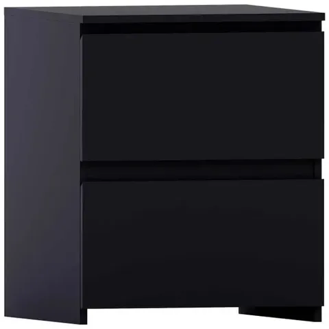BOXED VIDA DESIGNS DENVER 2 DRAWER LARGE BEDSIDE CHEST - BLACK