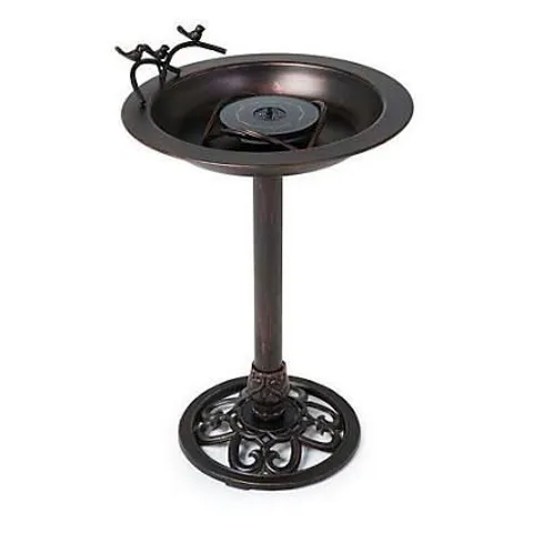 BOXED BERNINI FONTANA STEEL SOLAR BIRD FOUNTAIN