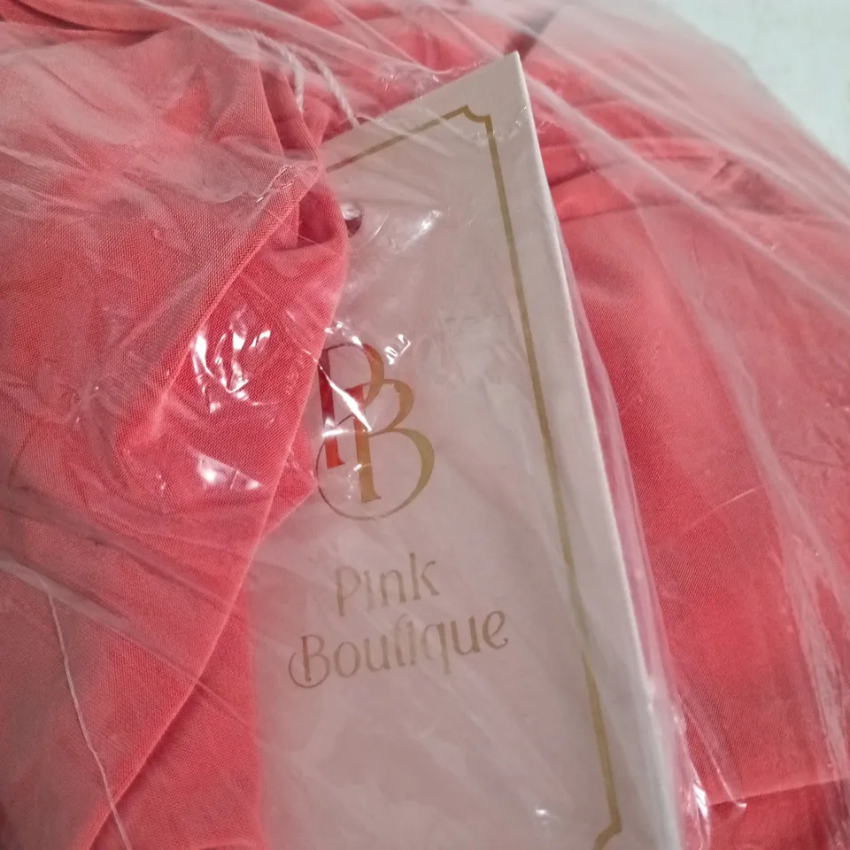 PINK BOUTIQUE LADIES' CORAL RUCHED ONE-SHOULDER BODYCON DRESS - SIZE UK 12 