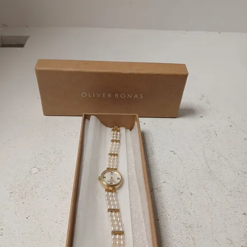 OLIVER BONAS WOMEN'S PEARL BEAD WATCH – BOXED