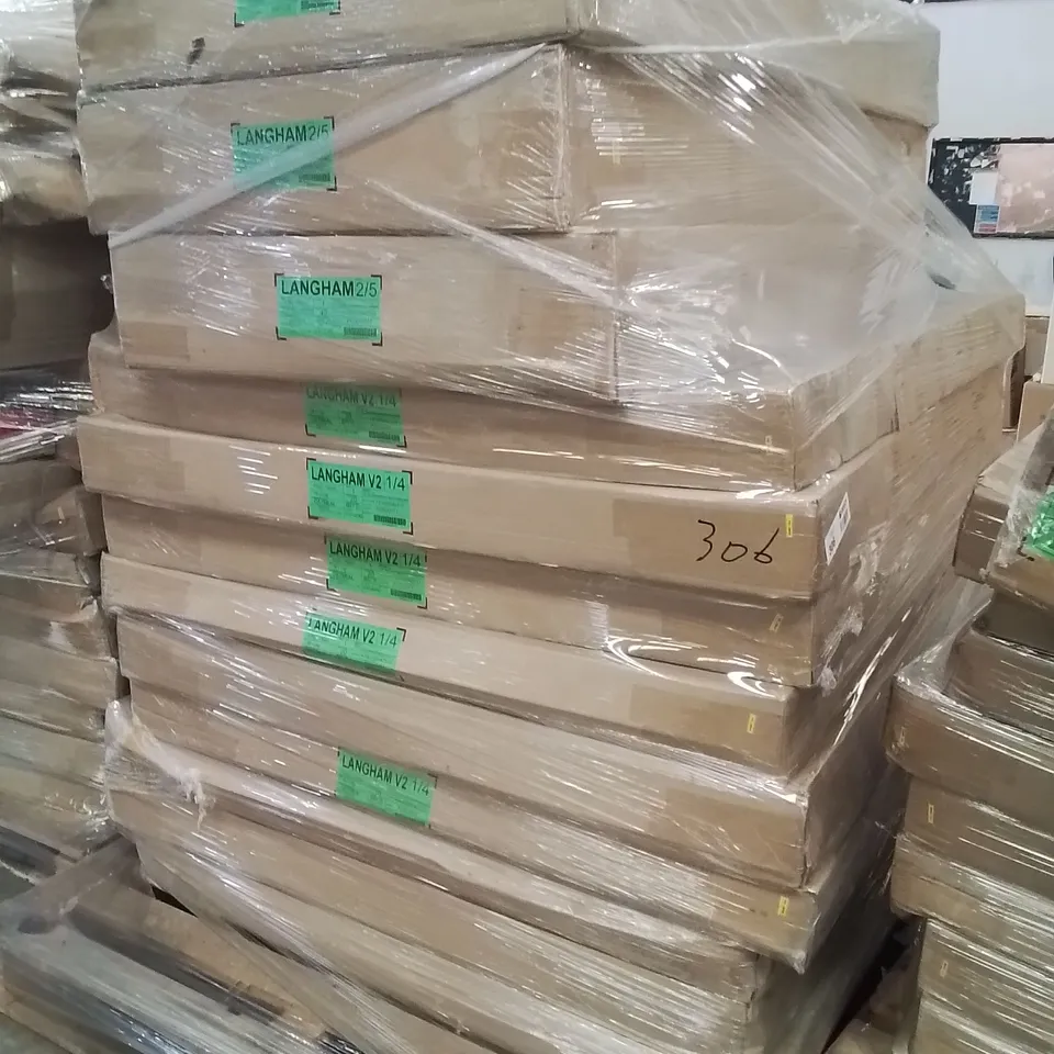 PALLET OF DESIGNER INCOMPLETE BED PARTS AND PIECES