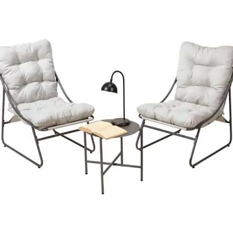 BOXED SAMBA STEEL KD SLING CHAIR WITH CUSHIONS (SET OF 3) - BEIGE (1 BOX)