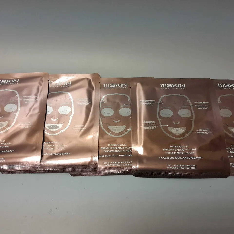 BOXED 111SKIN HARLEY ST.LONDON ROSE GOLD BRIGHTENING FACIAL TREATMENT MASK - (5x30ml)
